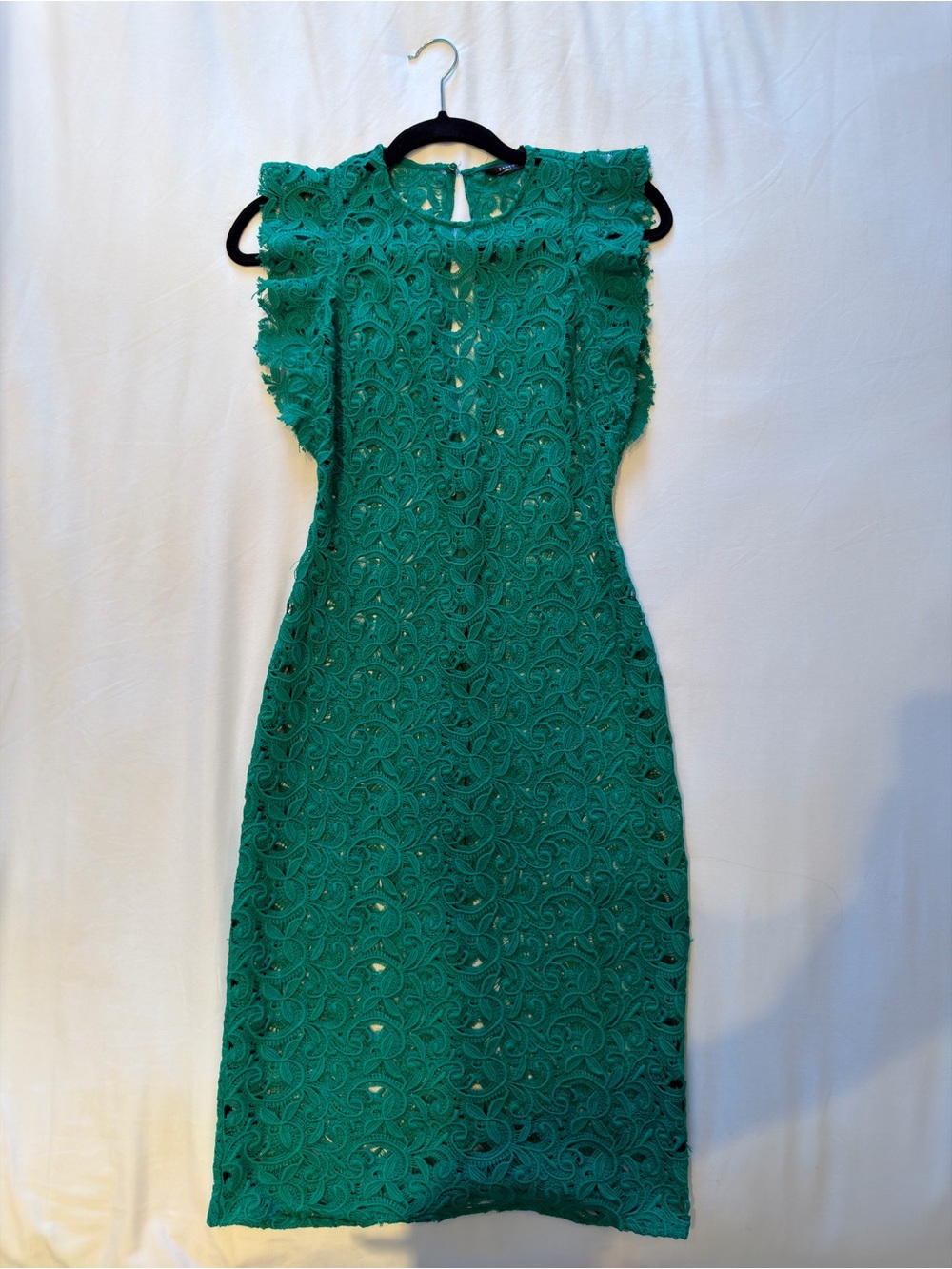 Zara Emerald Green Lace Midi Dress
